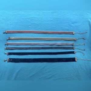 Set of Velvet Chokers in Various Colors